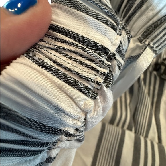 Lane Bryant Off-Shoulder Striped Wrap Top Plus Size 24| Cotton Blend Tie Waist - Picture 10 of 15